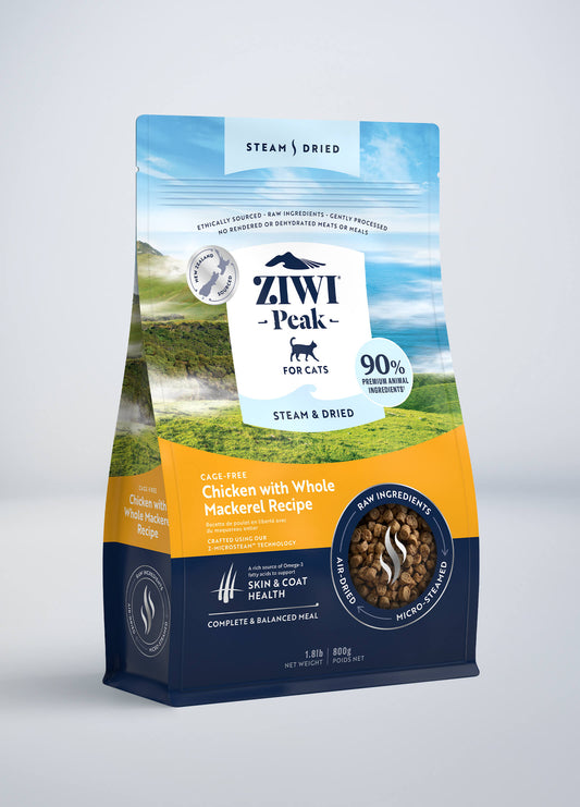 Steam & Dried Cage-free Chicken with Whole Mackerel Recipe for cats | Steam & Dried