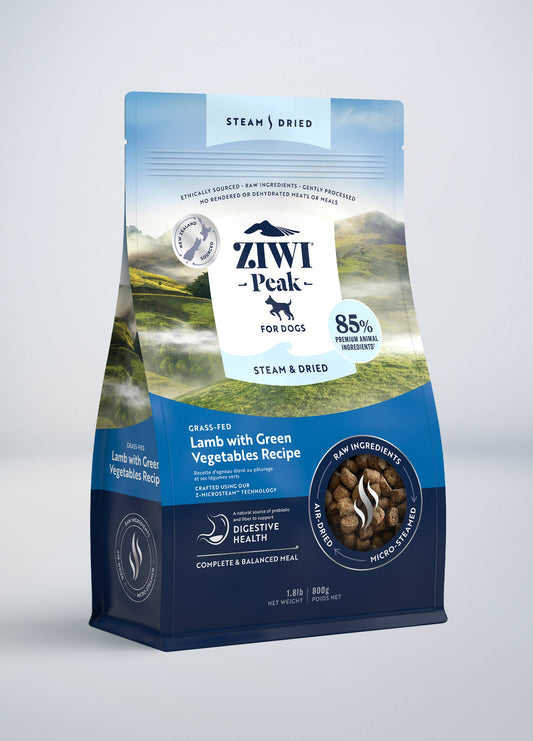 Steam & Dried Lamb with Green Vegetables Recipe for dogs | Steam & Dried