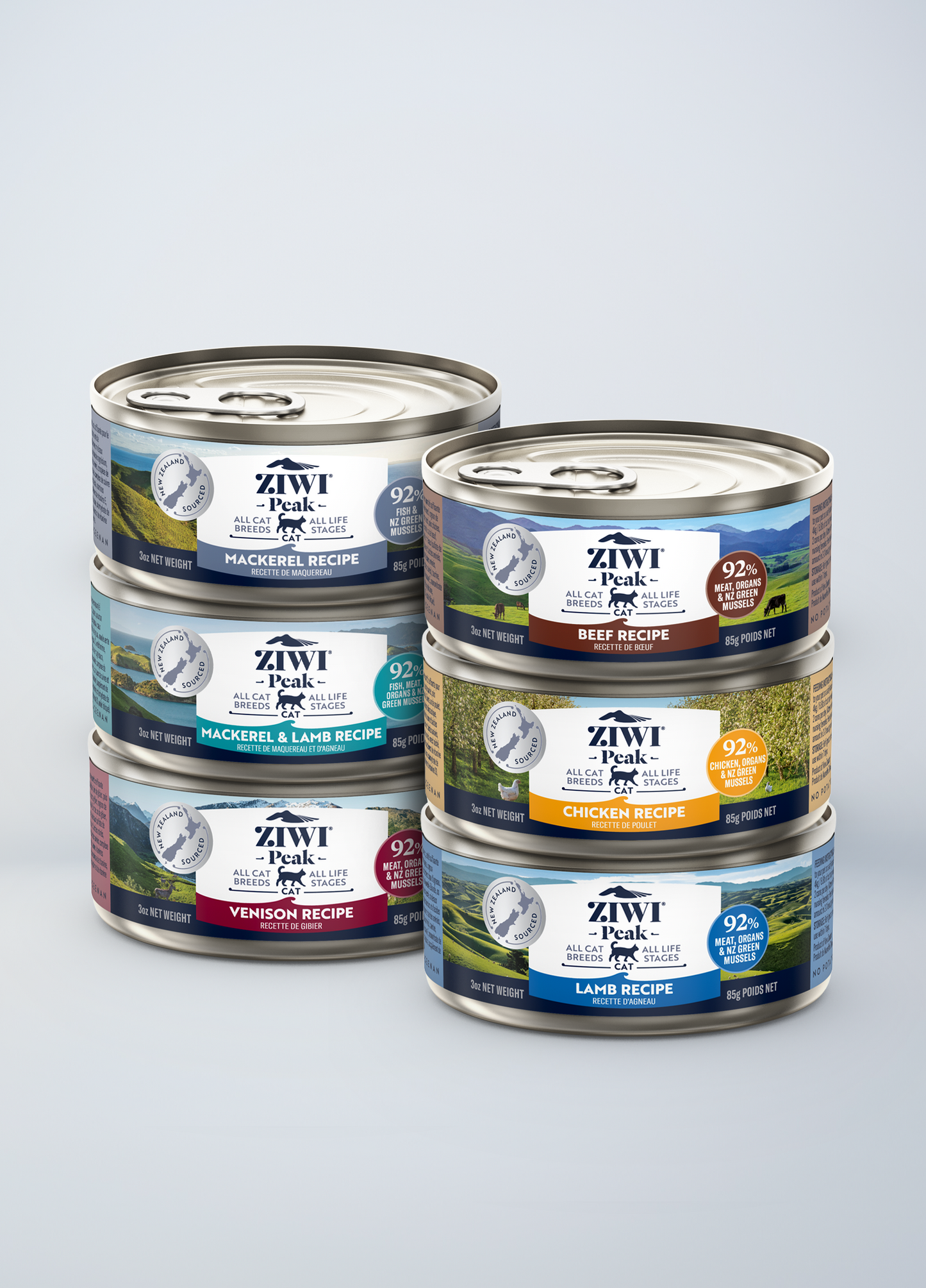 Variety Pack - Beef, Chicken, Lamb, Mackerel & Lamb, Mackerel, & Venison for cats