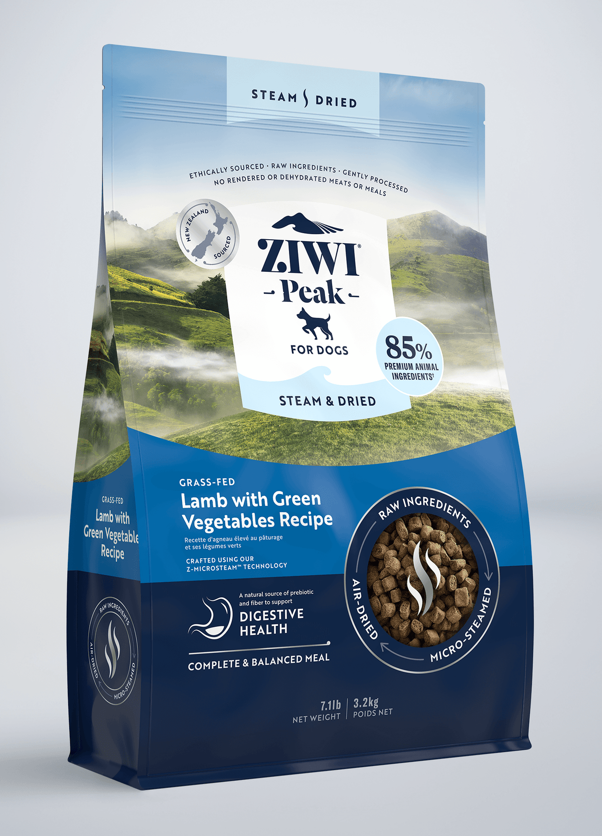 Steam & Dried Lamb with Green Vegetables Recipe for dogs | ZIWI US Steam & Dried Lamb with Green Vegetables Recipe for dogs | ZIWI US