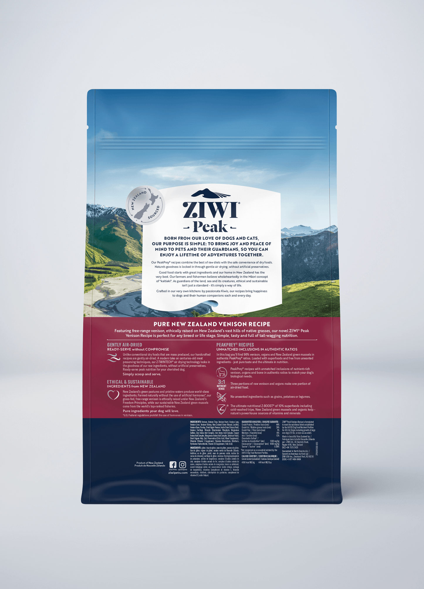 Ziwipeak top venison treats